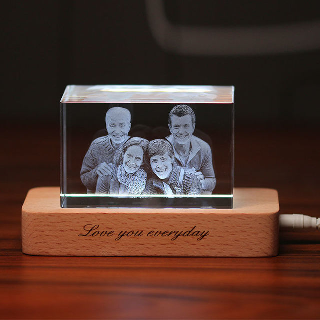 Picture of Personalized 2D or 3D Crystal Photo Keychain Gift in Heart Crystal - Custom Photo Keychain - Pet Lover Gift