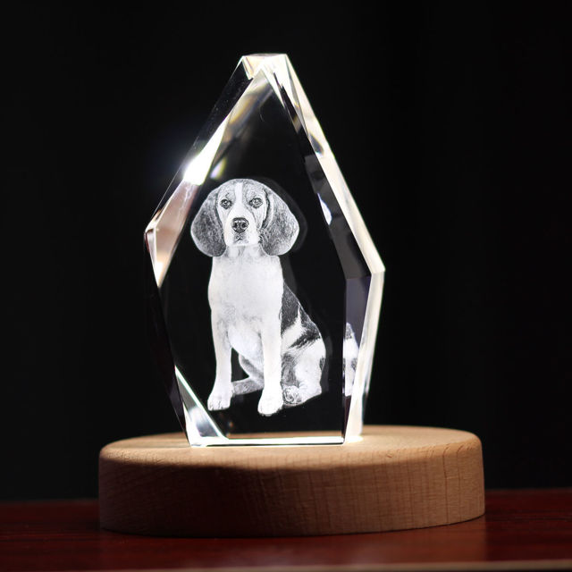 Picture of Personalized 2D or 3D Crystal Photo Keychain Gift in Heart Crystal - Custom Photo Keychain - Pet Lover Gift