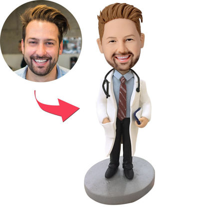 Picture of Custom Bobbleheads: Doctor With Stethoscope | Personalized Bobbleheads for the Special Someone as a Unique Gift Idea｜Best Gift Idea for Birthday, Christmas, Thanksgiving etc.