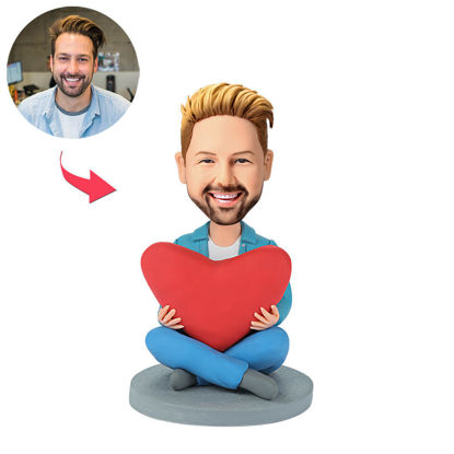 Picture of Custom Bobbleheads: Heart Man | Personalized Bobbleheads for the Special Someone as a Unique Gift Idea｜Best Gift Idea for Birthday, Christmas, Thanksgiving etc.
