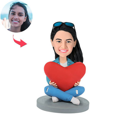 Picture of Custom Bobbleheads: Heart Woman | Personalized Bobbleheads for the Special Someone as a Unique Gift Idea｜Best Gift Idea for Birthday, Christmas, Thanksgiving etc.