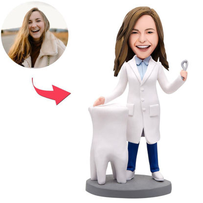 Picture of Custom Bobbleheads: Dentist Female | Personalized Bobbleheads for the Special Someone as a Unique Gift Idea｜Best Gift Idea for Birthday, Christmas, Thanksgiving etc.