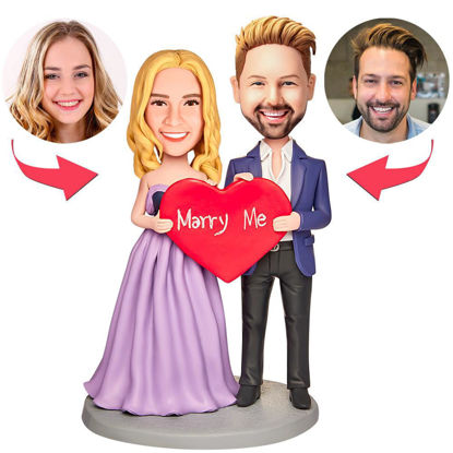 Picture of Custom Bobbleheads: Wedding Gift Marry Me Bobbleheads | Personalized Bobbleheads for the Special Someone as a Unique Gift Idea｜Best Gift Idea for Birthday, Christmas, Thanksgiving etc.