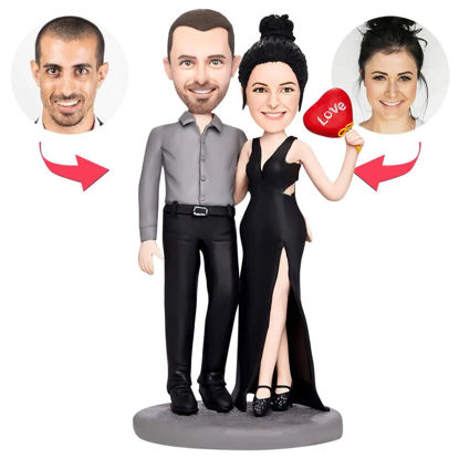 Picture of Custom Bobbleheads: Valentines Gift Give You My Love | Personalized Bobbleheads for the Special Someone as a Unique Gift Idea｜Best Gift Idea for Birthday, Christmas, Thanksgiving etc.
