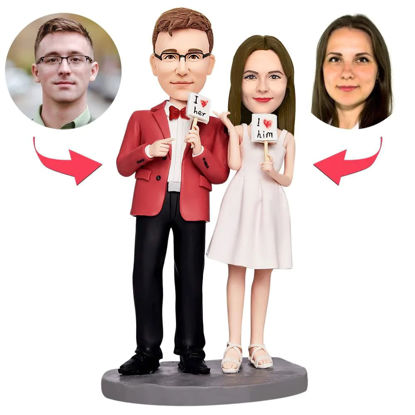 Picture of Custom Bobbleheads: Valentines Gift I Love You | Personalized Bobbleheads for the Special Someone as a Unique Gift Idea｜Best Gift Idea for Birthday, Christmas, Thanksgiving etc.