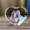 Picture of Personalized 2D or 3D Crystal Photo Keychain Gift in Heart Crystal - Custom Photo Keychain - Pet Lover Gift