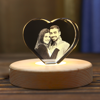 Picture of Personalized 2D or 3D Crystal Photo Keychain Gift in Heart Crystal - Custom Photo Keychain - Pet Lover Gift