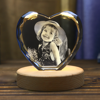 Picture of Personalized 2D or 3D Crystal Photo Keychain Gift in Heart Crystal - Custom Photo Keychain - Pet Lover Gift