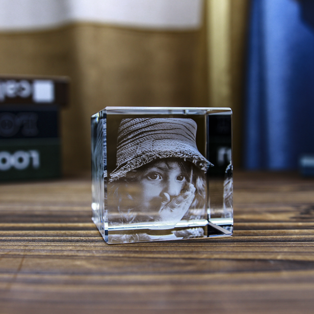 Picture of Personalized 2D or 3D Crystal Photo Keychain Gift in Heart Crystal - Custom Photo Keychain - Pet Lover Gift