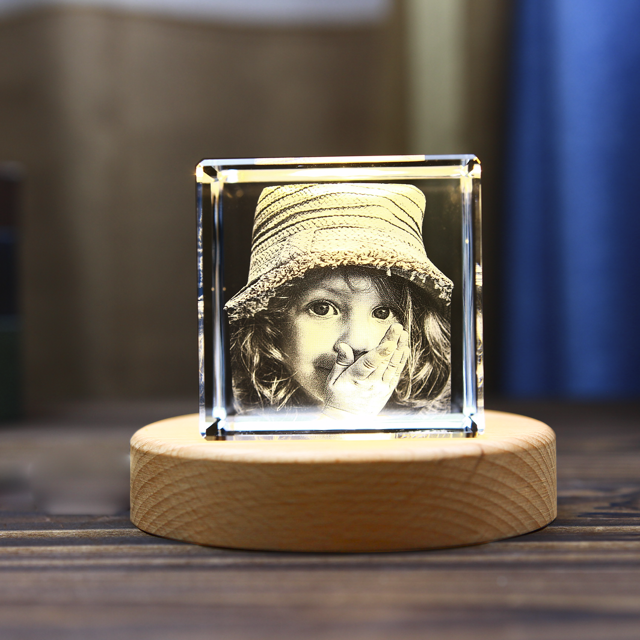 Picture of Personalized 2D or 3D Crystal Photo Keychain Gift in Heart Crystal - Custom Photo Keychain - Pet Lover Gift