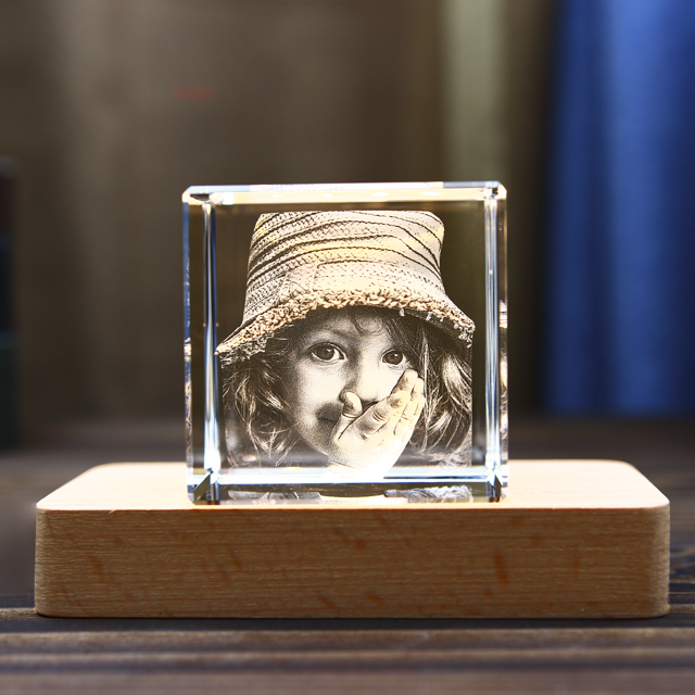 Picture of Personalized 2D or 3D Crystal Photo Keychain Gift in Heart Crystal - Custom Photo Keychain - Pet Lover Gift