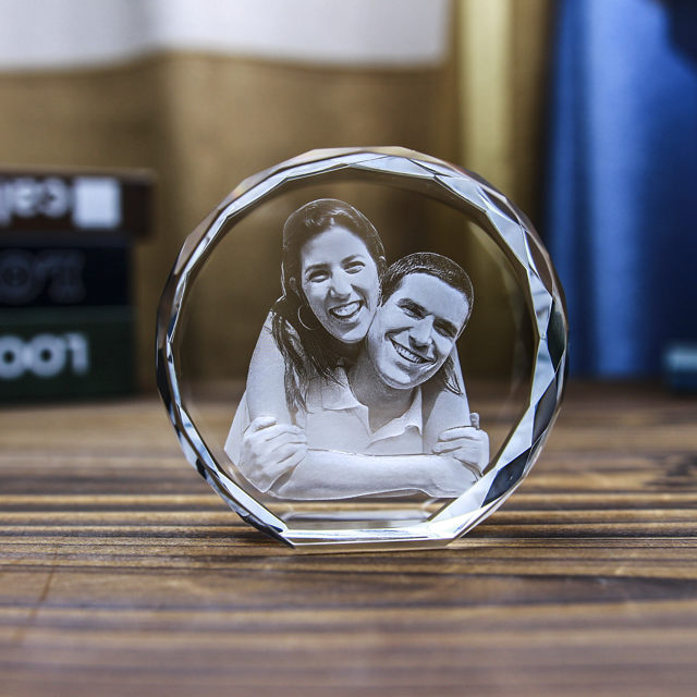 Picture of Personalized 2D or 3D Crystal Photo Keychain Gift in Heart Crystal - Custom Photo Keychain - Pet Lover Gift