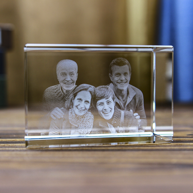 Picture of Personalized 2D or 3D Crystal Photo Keychain Gift in Heart Crystal - Custom Photo Keychain - Pet Lover Gift