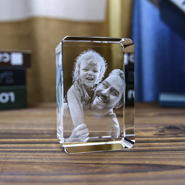 Picture of Personalized 2D or 3D Crystal Photo Keychain Gift in Heart Crystal - Custom Photo Keychain - Pet Lover Gift