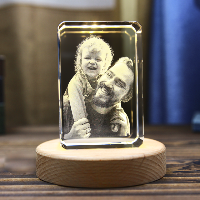 Picture of Personalized 2D or 3D Crystal Photo Keychain Gift in Heart Crystal - Custom Photo Keychain - Pet Lover Gift