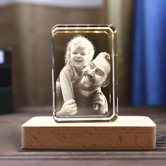 Picture of Personalized 2D or 3D Crystal Photo Keychain Gift in Heart Crystal - Custom Photo Keychain - Pet Lover Gift