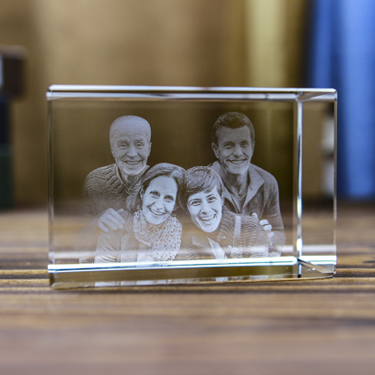 Picture of Custom Photo 3D Laser Crystal: Photo In Landscape Straight Line Crystal| Personalized 3D Photo Laser Crystal | Unique Gift for Birthday Wedding Christmas etc.