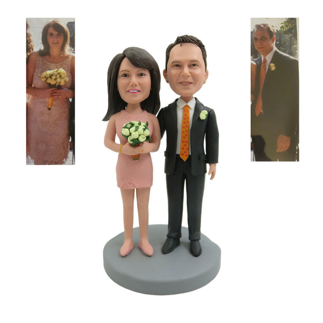 Picture of Custom Bobbleheads: A Couple Bobbleheads | Personalized Bobbleheads for the Special Someone as a Unique Gift Idea｜Best Gift Idea for Birthday, Christmas, Thanksgiving etc.