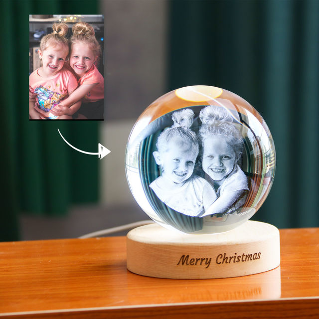 Picture of Personalized 2D or 3D Crystal Photo Keychain Gift in Heart Crystal - Custom Photo Keychain - Pet Lover Gift