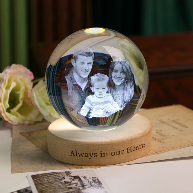 Picture of Personalized 2D or 3D Crystal Photo Keychain Gift in Heart Crystal - Custom Photo Keychain - Pet Lover Gift
