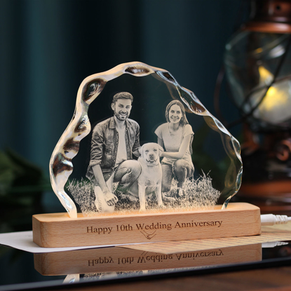 Picture of 3D Laser Crystal: Custom Photo In New Large Iceberg | Personalized 3D Photo Laser Crystal | Unique Gift for Birthday Wedding Christmas etc