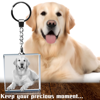 Picture of Personalized 2D or 3D Crystal Photo Keychain Gift in Square Shape - Custom Photo Keychain - Pet Lover Gift