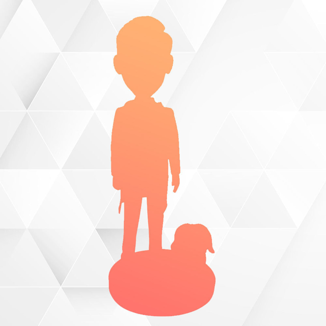 Picture of Custom Bobbleheads: Man With Pet Fully Customized Bobblehead | Personalized Bobbleheads for the Special Someone as a Unique Gift Idea｜Best Gift Idea for Birthday, Christmas, Thanksgiving etc.