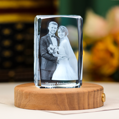 Picture of Custom Photo 3D Laser Crystal: Photo In Portrait Crystal | Personalized 3D Photo Laser Crystal | Unique Gift for Birthday Wedding Christmas etc.