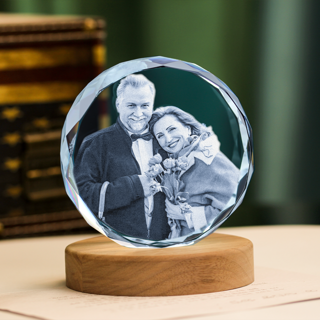 Picture of Custom Photo 3D Laser Crystal: Photo In Sphere Crystal | Personalized 3D Photo Laser Crystal | Unique Gift for Birthday Wedding Christmas etc.