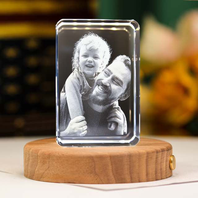 Picture of Custom Photo 3D Laser Crystal: Photo In Rounded Corner Portrait Crystal| Personalized 3D Photo Laser Crystal | Unique Gift for Birthday Wedding Christmas etc.