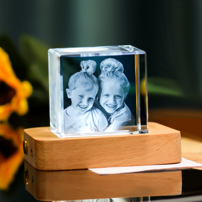 Picture of 3D Laser Crystal: Custom Photo In Cube | Personalized 3D Photo Laser Crystal | Unique Gift for Birthday Wedding Christmas etc