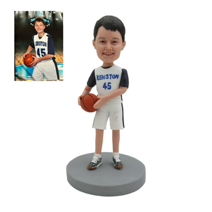 Picture of Custom Bobbleheads: Basketball Player In White Uniform | Personalized Bobbleheads for the Special Someone as a Unique Gift Idea｜Best Gift Idea for Birthday, Christmas, Thanksgiving etc.