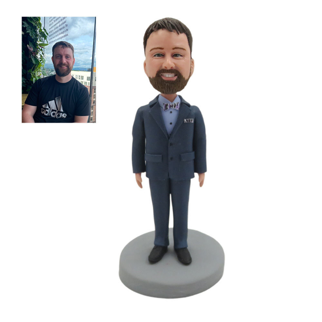 Picture of Custom Bobbleheads:  Blake Suit Business Man| Personalized Bobbleheads for the Special Someone as a Unique Gift Idea｜Best Gift Idea for Birthday, Christmas, Thanksgiving etc.