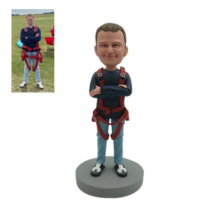 Picture of Custom Bobbleheads:  Skydiving Man | Personalized Bobbleheads for the Special Someone as a Unique Gift Idea｜Best Gift Idea for Birthday, Christmas, Thanksgiving etc.