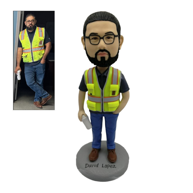 Picture of Custom Bobbleheads:  Worker | Personalized Bobbleheads for the Special Someone as a Unique Gift Idea｜Best Gift Idea for Birthday, Christmas, Thanksgiving etc.