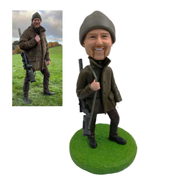 Picture of Custom Bobbleheads:  Hunter Man | Personalized Bobbleheads for the Special Someone as a Unique Gift Idea｜Best Gift Idea for Birthday, Christmas, Thanksgiving etc.