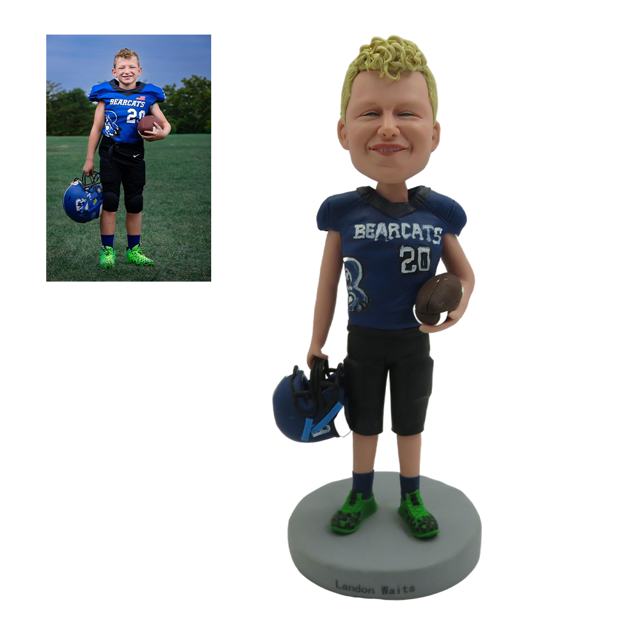 Picture of Custom Bobbleheads:  Cool Football Player | Personalized Bobbleheads for the Special Someone as a Unique Gift Idea｜Best Gift Idea for Birthday, Christmas, Thanksgiving etc.