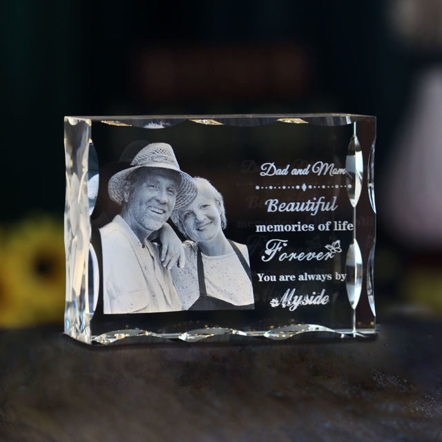 Picture of Personalized 2D or 3D Crystal Photo Keychain Gift in Heart Crystal - Custom Photo Keychain - Pet Lover Gift