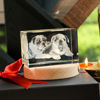 Picture of Personalized 2D or 3D Crystal Photo Keychain Gift in Heart Crystal - Custom Photo Keychain - Pet Lover Gift