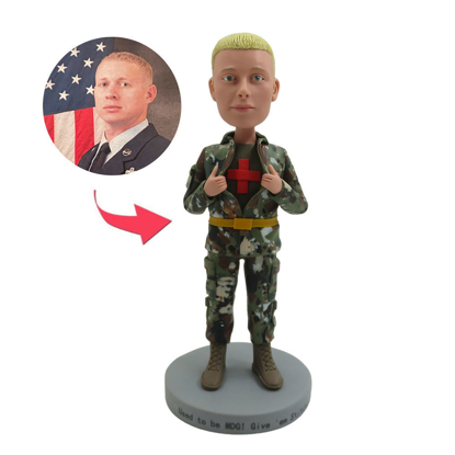 Picture of Custom Bobbleheads:  Red Cross Soldiers | Personalized Bobbleheads for the Special Someone as a Unique Gift Idea｜Best Gift Idea for Birthday, Christmas, Thanksgiving etc.