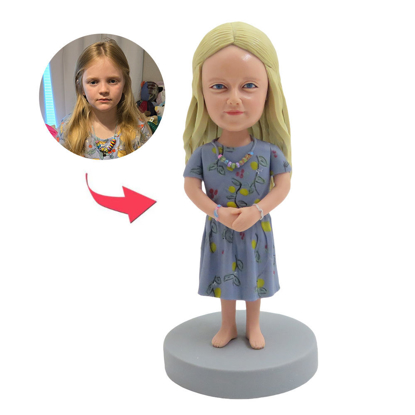 Picture of Custom Bobbleheads:  Dress Girl | Personalized Bobbleheads for the Special Someone as a Unique Gift Idea｜Best Gift Idea for Birthday, Christmas, Thanksgiving etc.