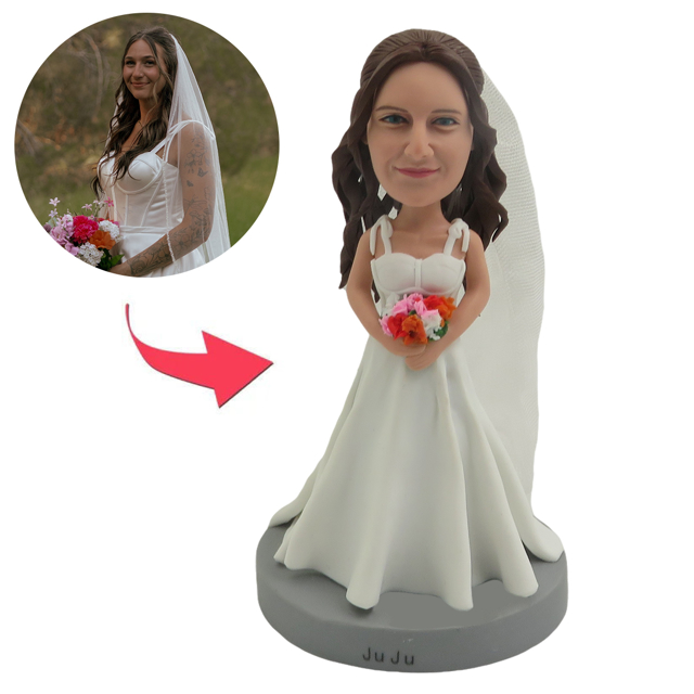 Picture of Custom Bobbleheads:  Beautiful bride | Personalized Bobbleheads for the Special Someone as a Unique Gift Idea｜Best Gift Idea for Birthday, Christmas, Thanksgiving etc.