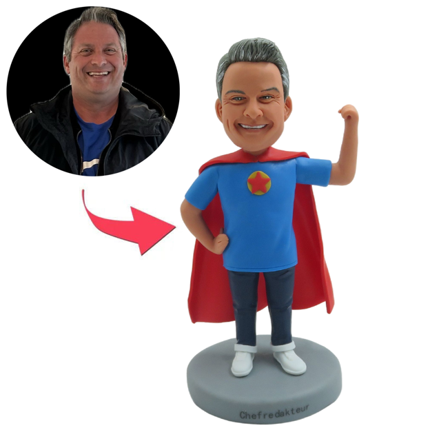 Picture of Custom Bobbleheads: Superhero dad | Personalized Bobbleheads for the Special Someone as a Unique Gift Idea｜Best Gift Idea for Birthday, Christmas, Thanksgiving etc.