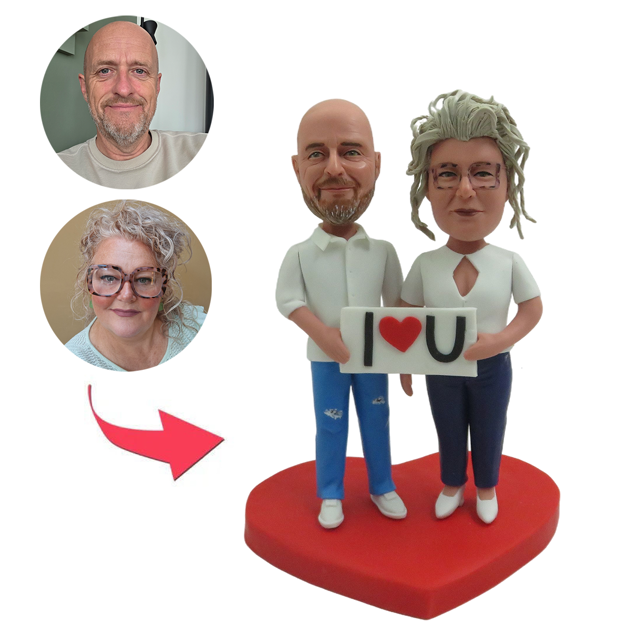 Picture of Custom Bobbleheads: A Nice Couple  Bobbleheads | Personalized Bobbleheads for the Special Someone as a Unique Gift Idea｜Best Gift Idea for Birthday, Christmas, Thanksgiving etc.