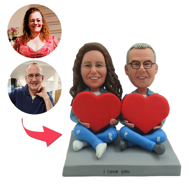 Picture of Custom Bobbleheads: Warm Couple  Bobbleheads | Personalized Bobbleheads for the Special Someone as a Unique Gift Idea｜Best Gift Idea for Birthday, Christmas, Thanksgiving etc.