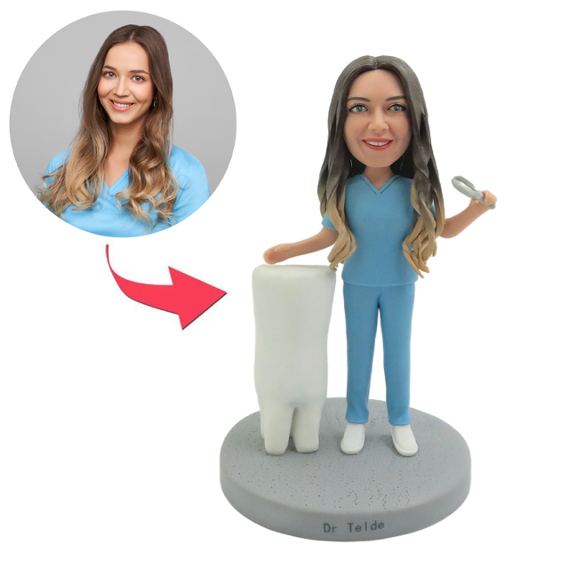 Picture of Custom Bobbleheads:  Female dentisit | Personalized Bobbleheads for the Special Someone as a Unique Gift Idea｜Best Gift Idea for Birthday, Christmas, Thanksgiving etc.