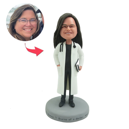 Picture of Custom Bobbleheads: Female Doctor  | Personalized Bobbleheads for the Special Someone as a Unique Gift Idea｜Best Gift Idea for Doctor