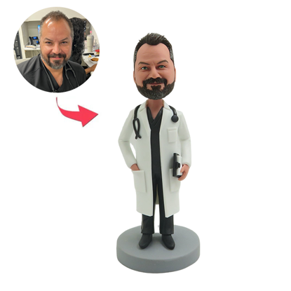 Picture of Custom Bobbleheads: Male Doctor With Arms Folded| Personalized Bobbleheads for the Special Someone as a Unique Gift Idea｜Best Gift Idea for Birthday, Christmas, Thanksgiving etc.