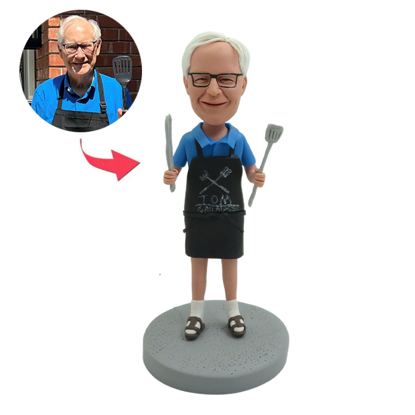 Picture of Custom Bobbleheads:  Happy Chef | Personalized Bobbleheads for the Special Someone as a Unique Gift Idea｜Best Gift Idea for Birthday, Christmas, Thanksgiving etc.