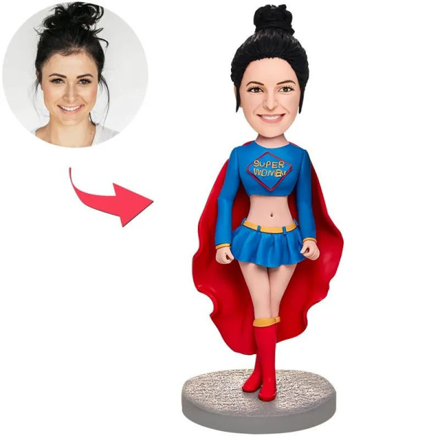 Picture of Custom Bobbleheads: Sexy Superman Girl | Personalized Bobbleheads for the Special Someone as a Unique Gift Idea｜Best Gift Idea for Birthday, Thanksgiving, Christmas